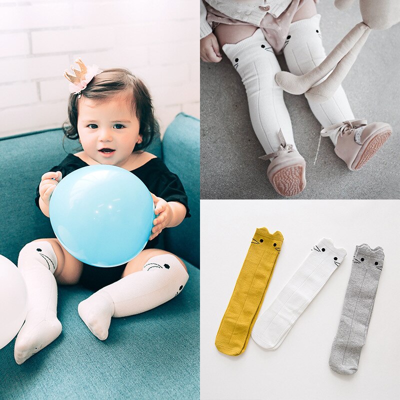 Baby Happy Funny Socks Age 0-3y Over Knee Long Hosiery Cartoon Rabbit Children Meias Kids calcetines Boys sokken Girls sock miea