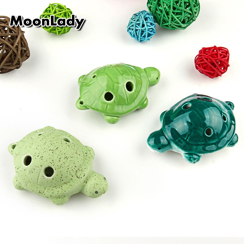 AC 6 otworów Ocarina w żółw kształt kolorowe Ocarina dla dzieci instrument muzyczny instrumenty dęte drewniane dobry prezent dla dzieci