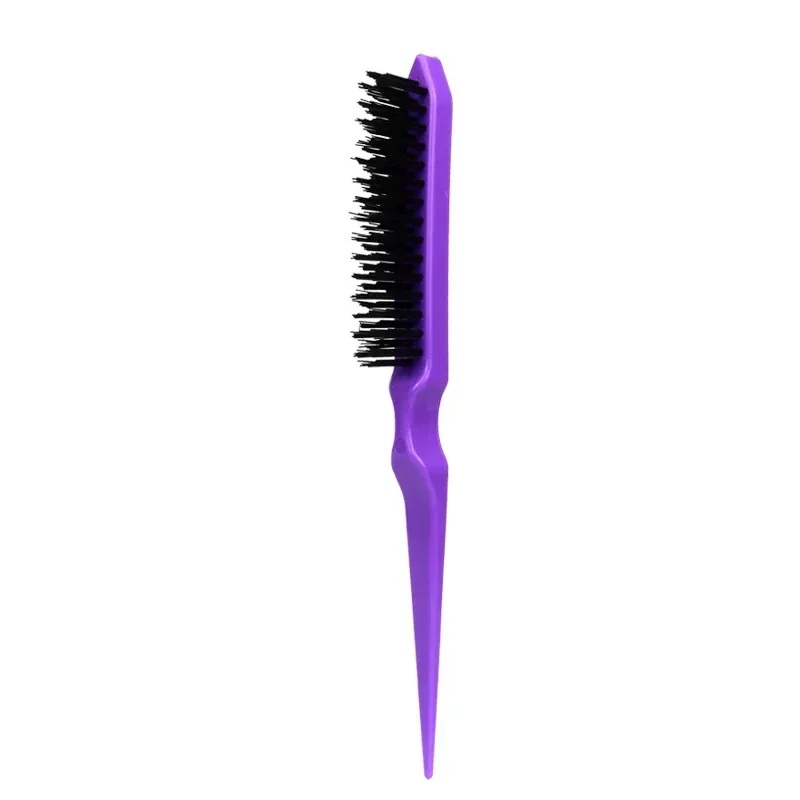 Salon Teasing Back Hair DIY Brushes Boar Bristle Wood Slim Line Comb Hairbrush Extension Hairdressing Styling Tools: Dark purple