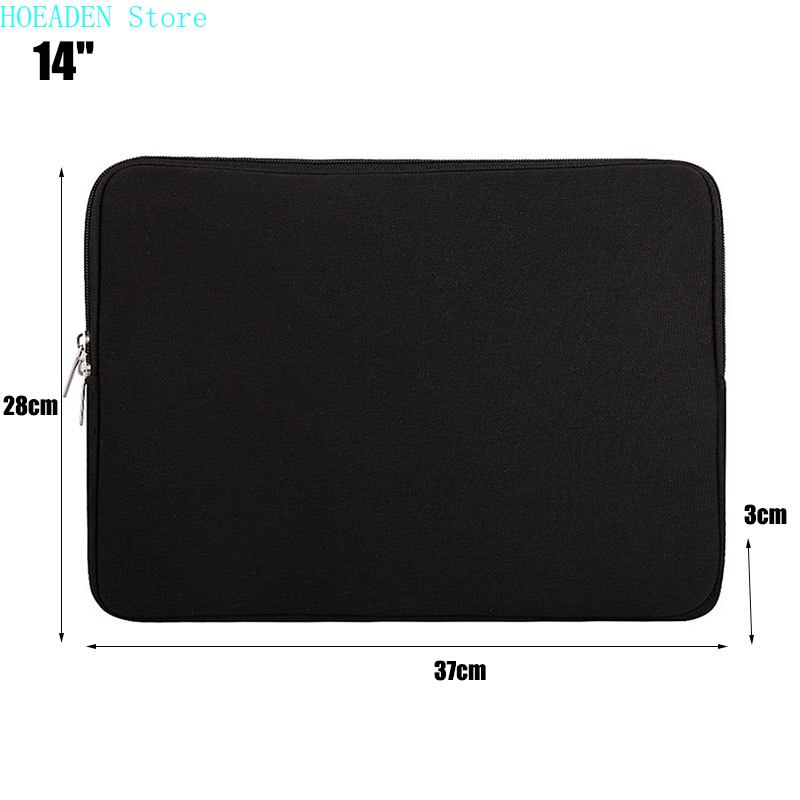 Coque pour Ordinateur Portable et Tablette 12, 13, 14, 15 et 15,6 Pouces, Étui à Fermeture Éclair, Compatible avec Macbook AIR et PRO Retina: Black 14 Inch