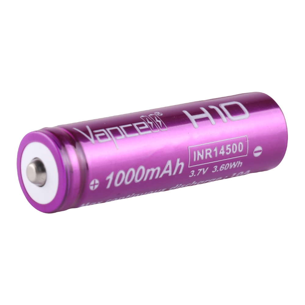 INR 14500 1000mAh , max output 10A , battery in a flashlight
