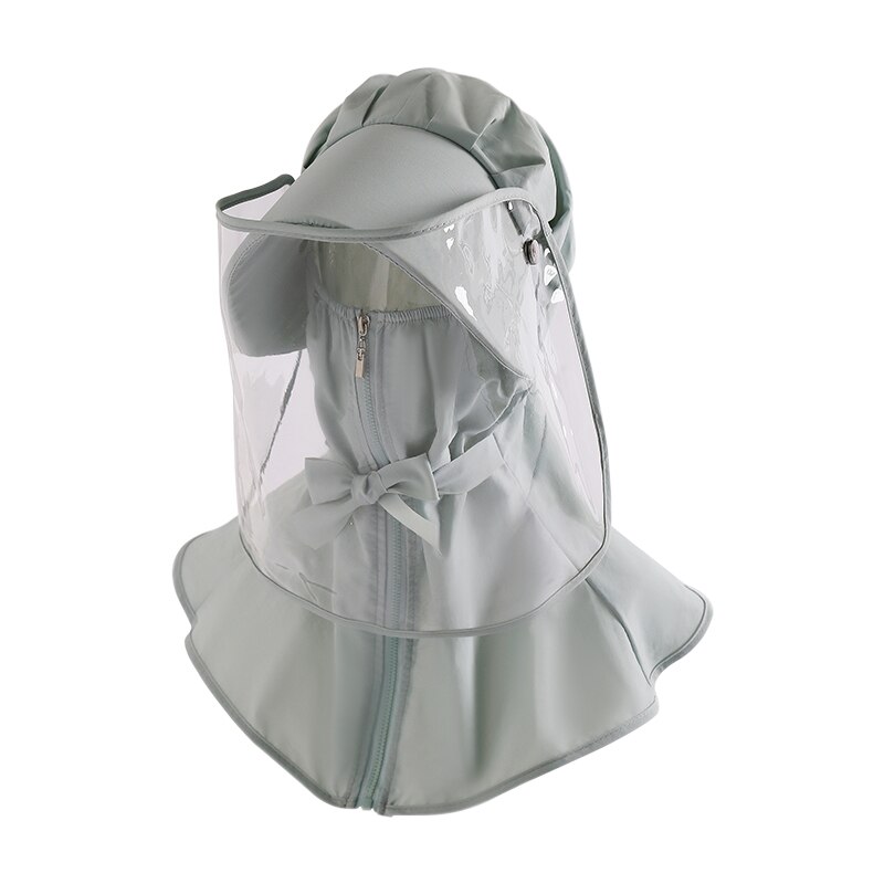 Multifunctionele Beschermende Cap Beschermende Cap Oogbescherming Anti-Fog Winddicht Cap Anti-Speeksel Masker Cap: Grey sleeve neck