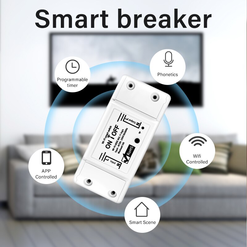 Wifi DIY Smart Switch Remote Controller Timer 90-250V Smart Home Tuya Smartlife APP Control Work with Alexa Google Home Outlets