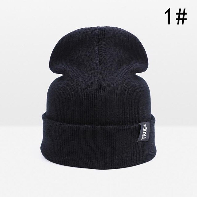 Winter baby muts gebreide kinderen jongens mutsen muts effen katoen baby meisjes mutsen muts herfst winter kinderen muts warme verdikte muts: Zwart