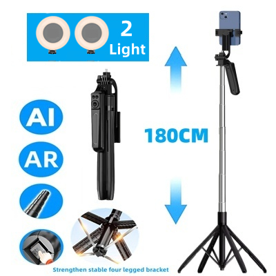Statyw FANGTUOSI 1800 mm do aparatu w smartfonie, statyw z migawką Bluetooth, bezprzewodowe uchwyty do selfie Stick Uchwyt na telefon: WHITE