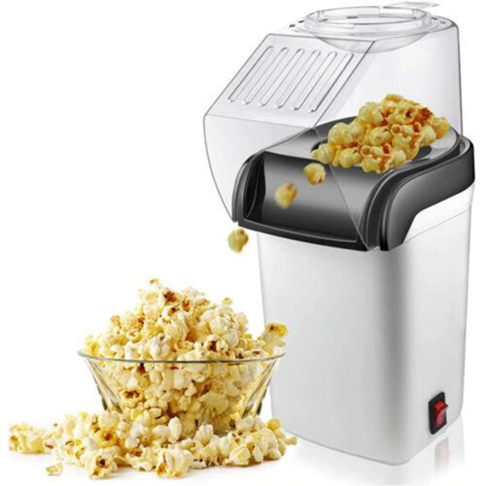 Air Popcorn Popper Maker, Electric Air Popcorn Machine-1200W, Oil-Free for Home