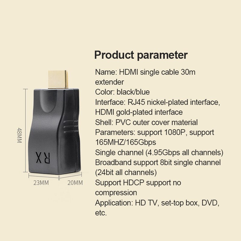 Extender Rj45 4K 3D HDMI-compatible Extender To RJ45 Over Cat 5e/6 Network LAN Ethernet Adapter 2.5 Gbps For 1080p Using CAT-6