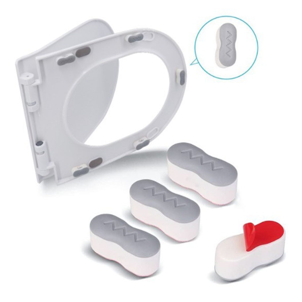 Almohadilla de protección para asiento de inodoro, accesorios de baño, parachoques de repuesto a prueba de golpes, adhesivo fuerte, 4 piezas