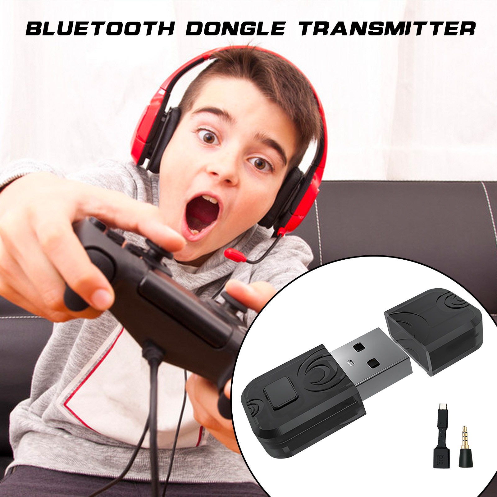 Elisona Bluetooth Dongle Adapter Ontvanger Zender Met Type-C Naar Micro Usb Kabel Microfoon Voor PS4 PS5 Nintendo Switch pc