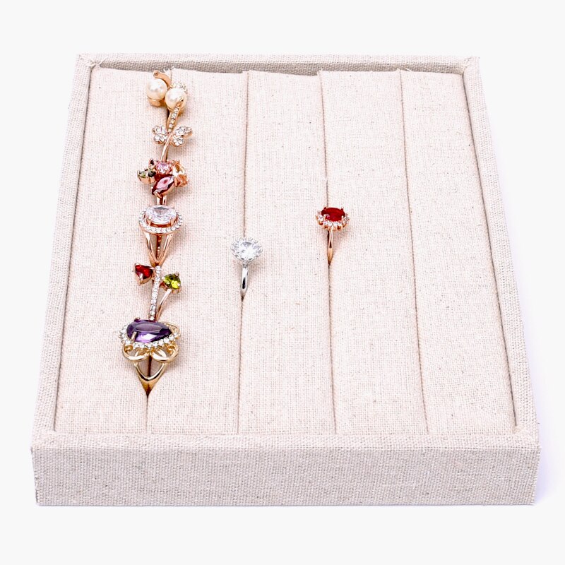 Anneau classique présentoir bijoux présentoir velours lin bijoux présentoir plateau velours lin