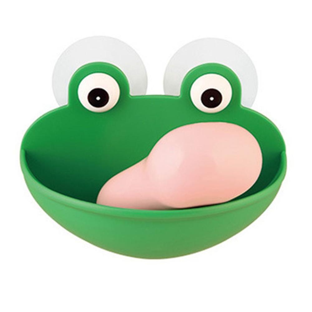 Pratique belle grenouille mur ventouse éponge savon Drain plat support étagères salle de bain organisateur