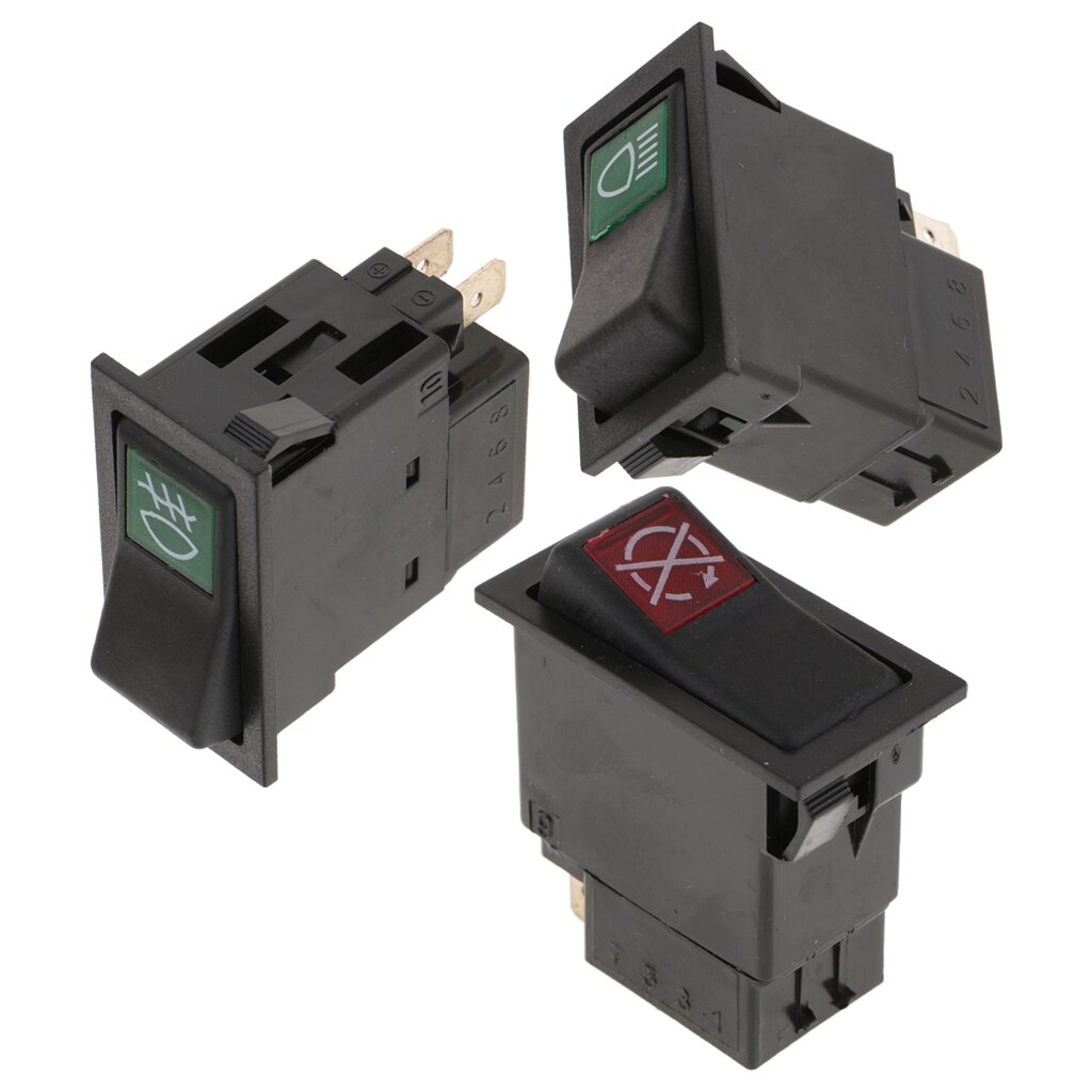 3PCS 1Gear 2Pin/2 Pin/4Pin Light On/Off Push Button Rocker Switch for Trucks