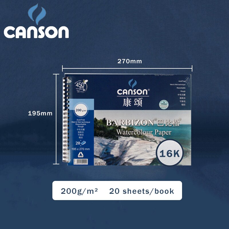 CANSON BARBIZON acuarela /libro de lápices de colores/almohadilla/papel 8/16/32K 200/240/300g/m² sellador/bobina libro pintado a mano: BARBIZON200g-16K-C-B