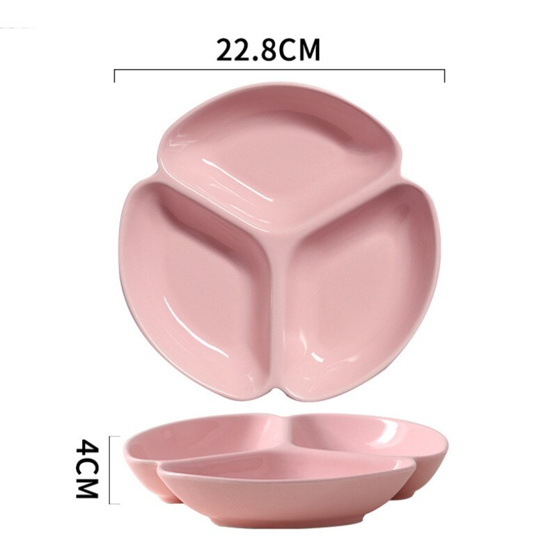 Japanese Ceramic Salad Plate Matte Porcelain Breakfast Dinner Plate Snack Dishes Household Dessert Cake Tray Tableware: 9 inch pink