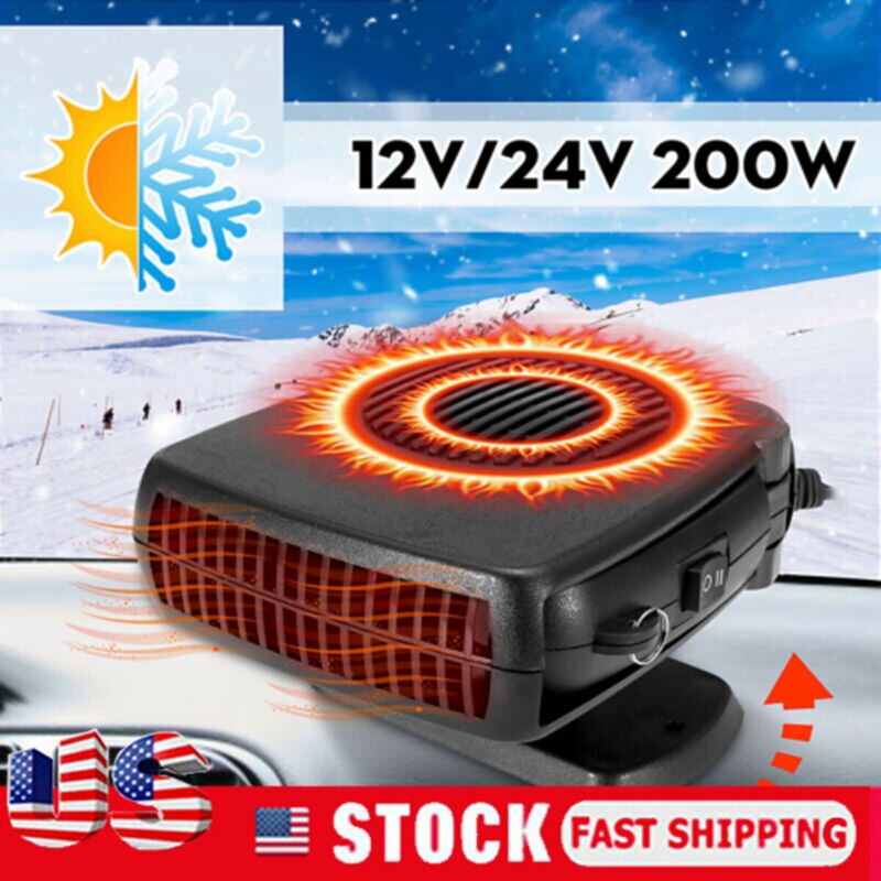 Newest 200W 12V/24V Car Heater Cooler Demister Windscreen Screen Defroster Dash Heating Heater