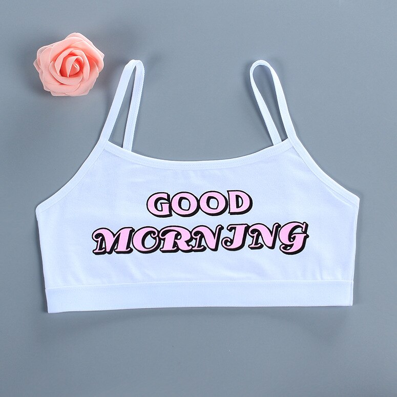 Bras for Teen Girl 8-15y Teen Underwear Puberty Training Bras 12 Year Kids Underwear Accessories Breathable Children Cute Bras: White / 8