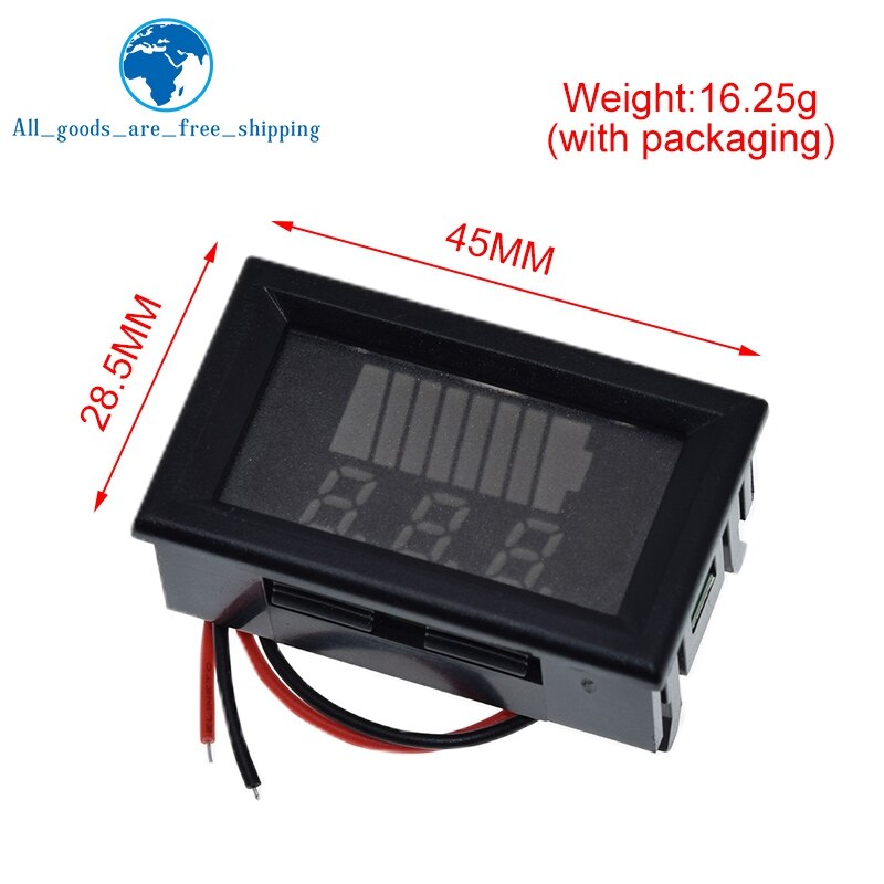 Auto Batterij Niveau Indicator 12V-60V Lithium Batterij Capaciteit Meter Tester Blauw Display Led Tester Voltmeter waterdicht