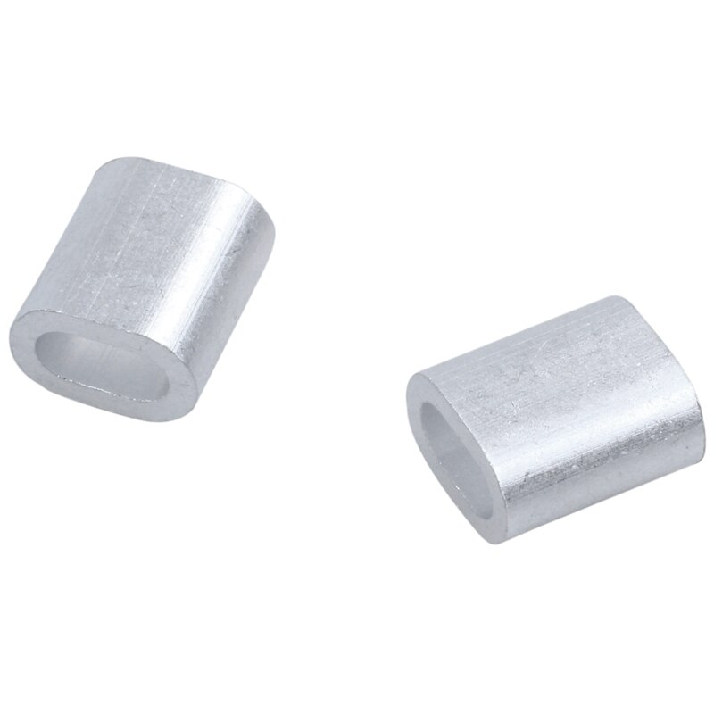 2mm Aluminum Double Hole Wire Rope Clamp Clip Sleeve 160 Pcs