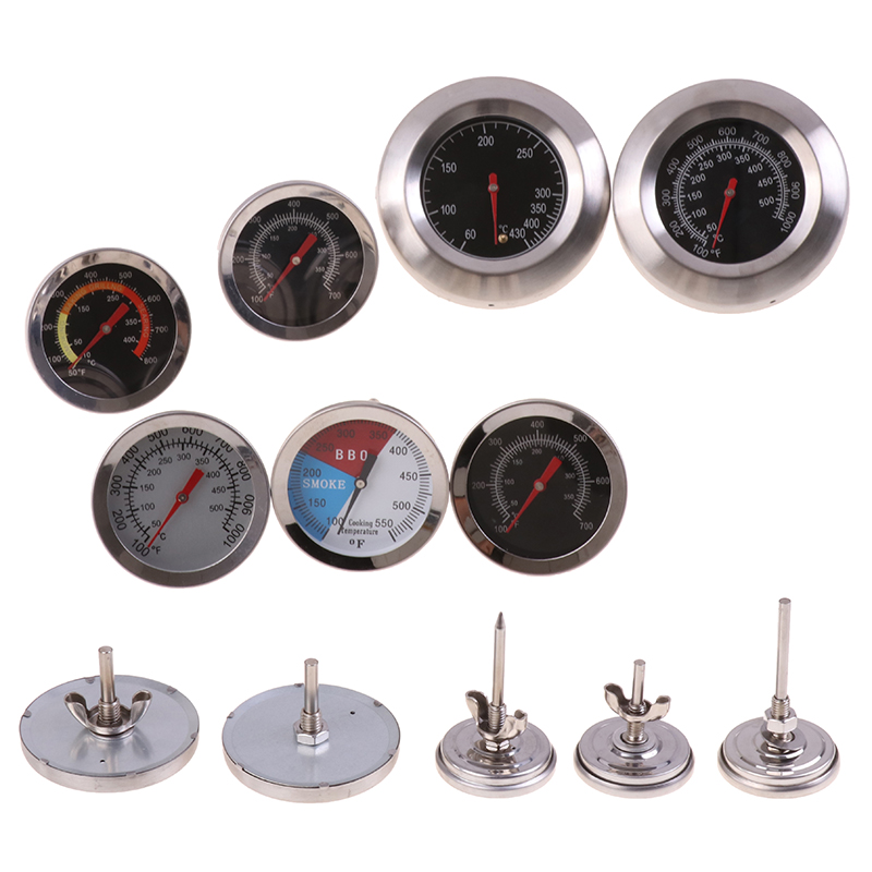 Thermomètre en acier inoxydable pour barbecue, jauge de température 50-800 degrés Fahrenheit 10-400/50-350/50-500 degrés Celsius