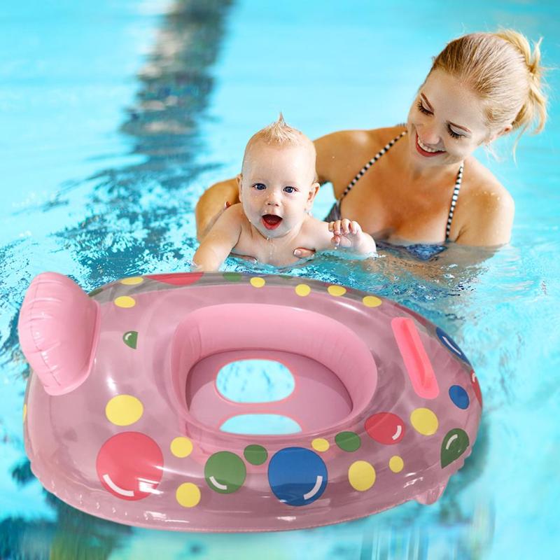 Baby Zwemmen Ring Cartoon Print Veiligheid Zuigeling Opblaasbaar Hals Float Cirkel Water Kids Platte Speelgoed