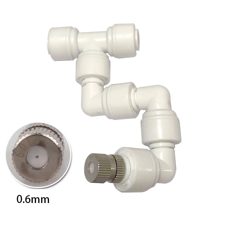360 Adjustable Fogger Mist Sprinkler Atomizing Misting Nozzle Kit Spray Injector Brass Nozzle: light yellow