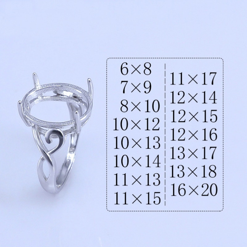 925 STERLING SILVER women girl Semi Mount Bases Blanks base blank Pad ring Setting Findings for Jewelry Making diy A2582