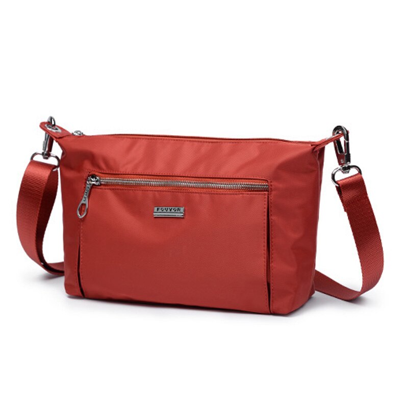 Fouvor Summer Women Bag Oxford Handbags Waterproof Shoulder Bag Small Flap Crossbody Bags for Women Messenger Bags: Chestnut Red