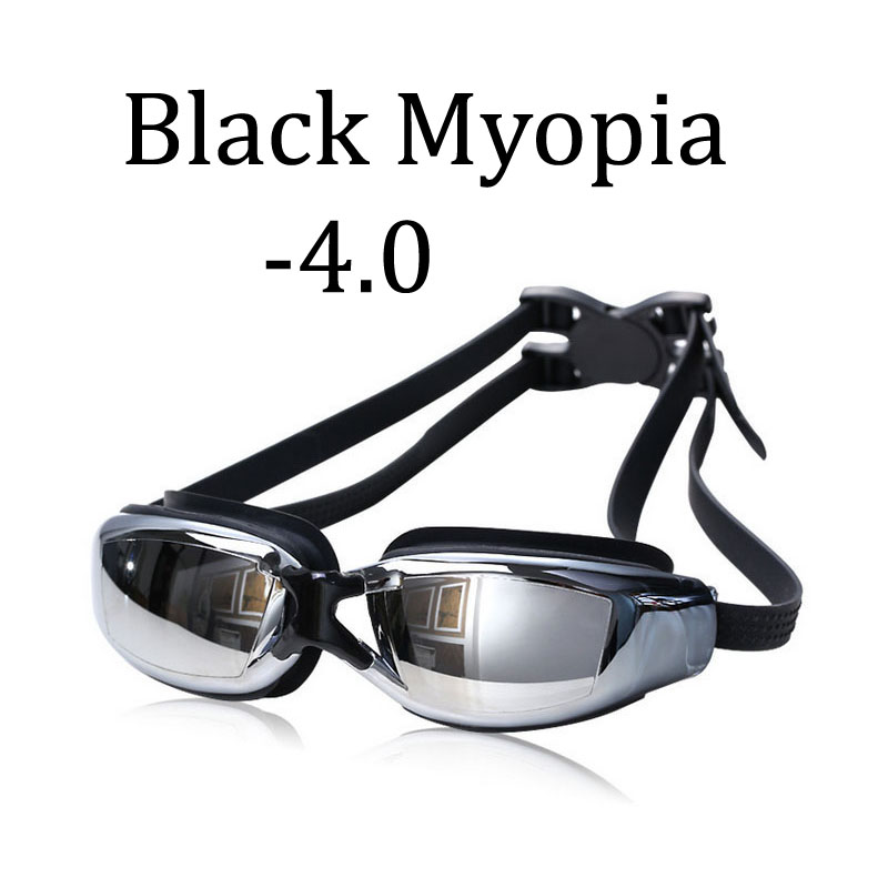 Occhiali da nuoto occhiali da nuoto prescrizione protezione antiappannamento UV per uomo donna bambini costume da bagno in silicone impermeabile occhiali da immersione: Myopia -4.0