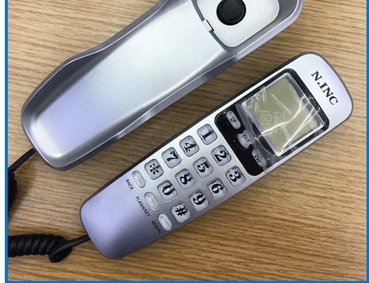 Caller ID telephone set hanging home office silver Landline Caller ID LCD Display Corded Telephone Wall Mounted Ringtone: Grey