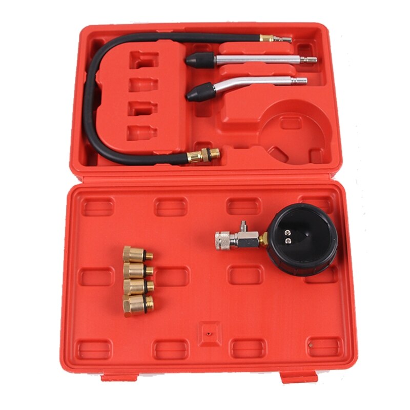 8 Pcs Cylinder Compression Tester Kit Universal Car and Motorcycle Engine Testing Tools for Automotive Pressure Gauge