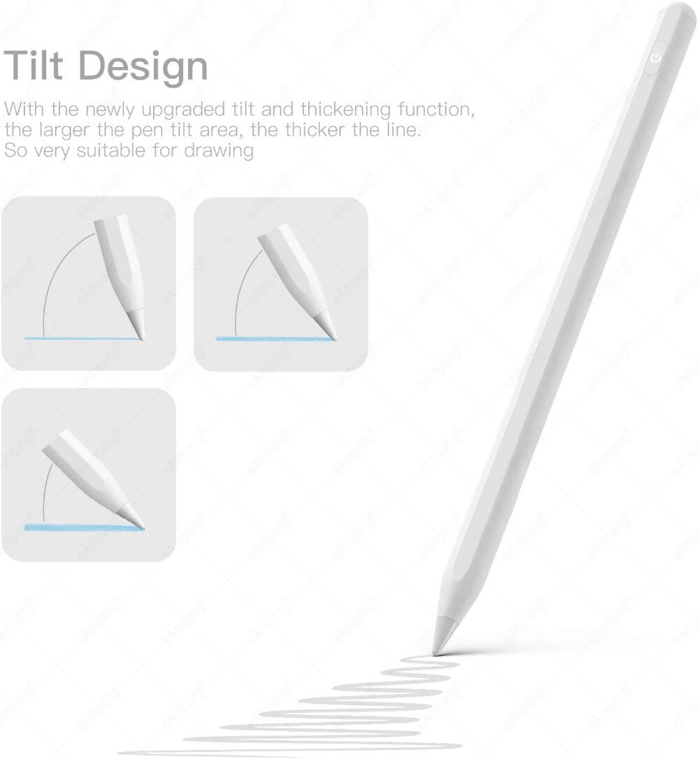Magnetic Tilt Pressure Pencil For Apple iPad Air 4 Pro 11 12.9 10.2 7th 8th Generation Palm Rejection Stylus Pen