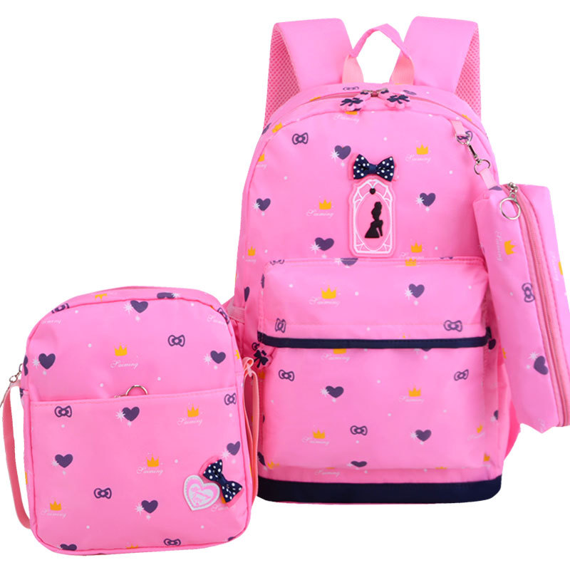 3 stks/set Leuke Boog School Rugzak Voor Meisjes Afdrukken Meisjes School Tassen Kids Rugzak Meisjes Student Schooltassen Student Mochila: A2