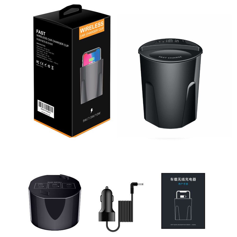 696 X9 QI Car Wireless fast Charger cup for iphone Charge holder Charge Stand for Apple XS MAX/XR/X/8 PLUS for samsung note10/9