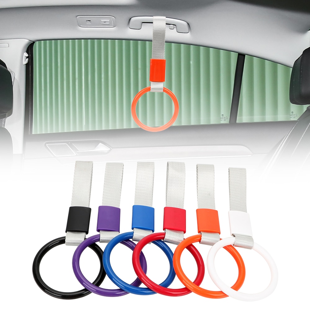 LEEPEE Car Interior Pull Ring Subway Train Bus Handle Strap Charm Drift Round JDM TSURIKAWA RING Car Rear Bumper Warning Loop