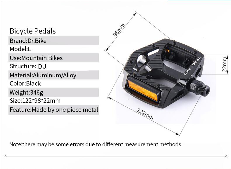 Ett par aluminiumcykelpedal cykelpedal mountainbikepedaler mtb-cykling ultralätt halkfri cykel universal 9/16 "tråd