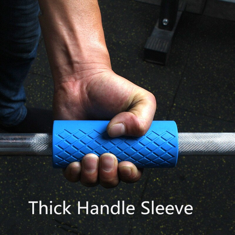 Weightlifting Barbell Grip Fitness Thick Dumbbell Bar Handle Pull Up Support Silicon Anti-Slip Protect Pad For Body Building Men
