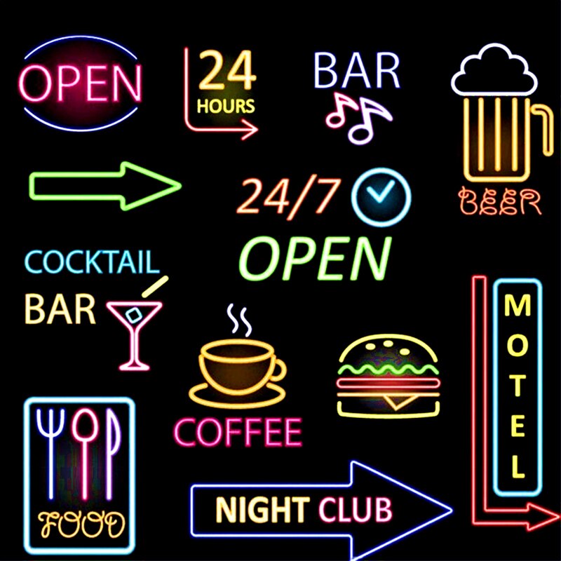 N129 Store Advertising Open Sign Boards Led Board Display LED Working Shop Banner Neon Business Billboard