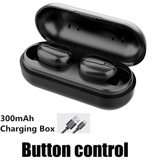 Wireless Headphones LED Display Bluetooth 5.0 Earphones Earbuds TWS Touch Control Sport Headset Noise Cancel for iPhone Xiaomi: Black No LED