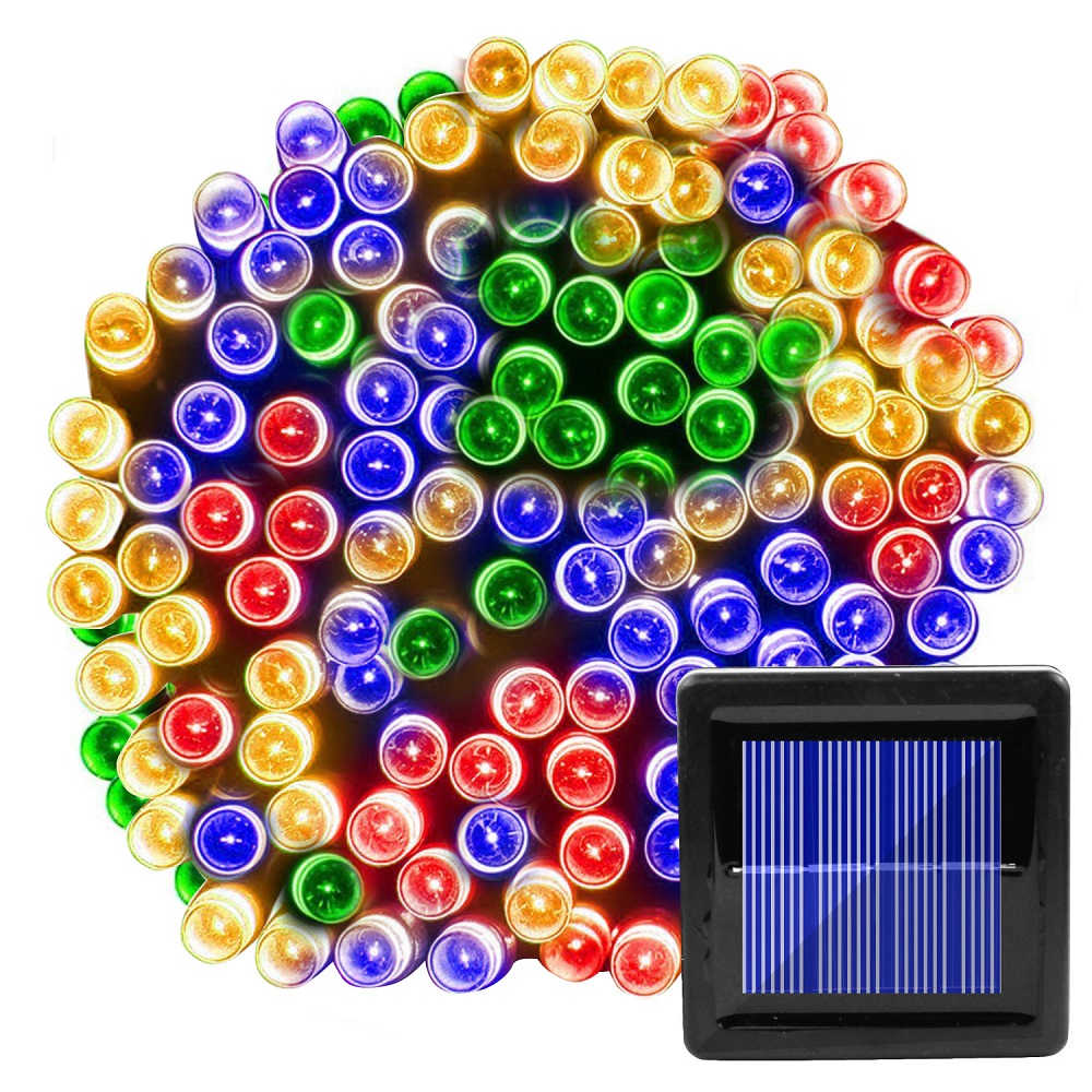 Guirlande Lumineuse Solaire Extérieur, 200 LED 22M Lampes de Jardin So