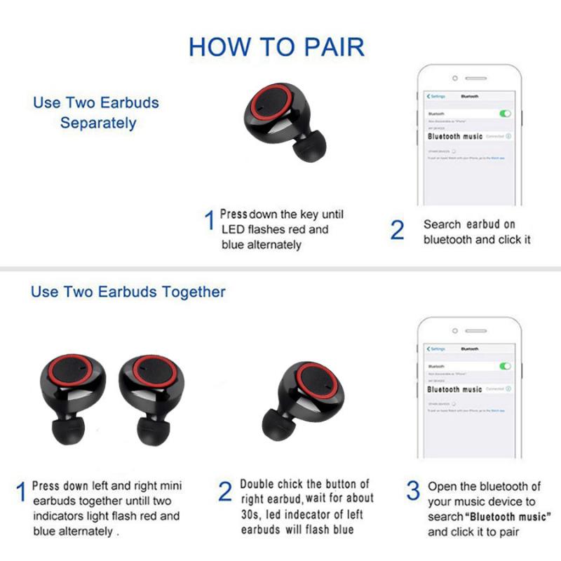 Y50 tws oordopjes draadloos 5.0 bluetooth headset met mobiele aan/uit-knop bediening waterdichte oordopjes