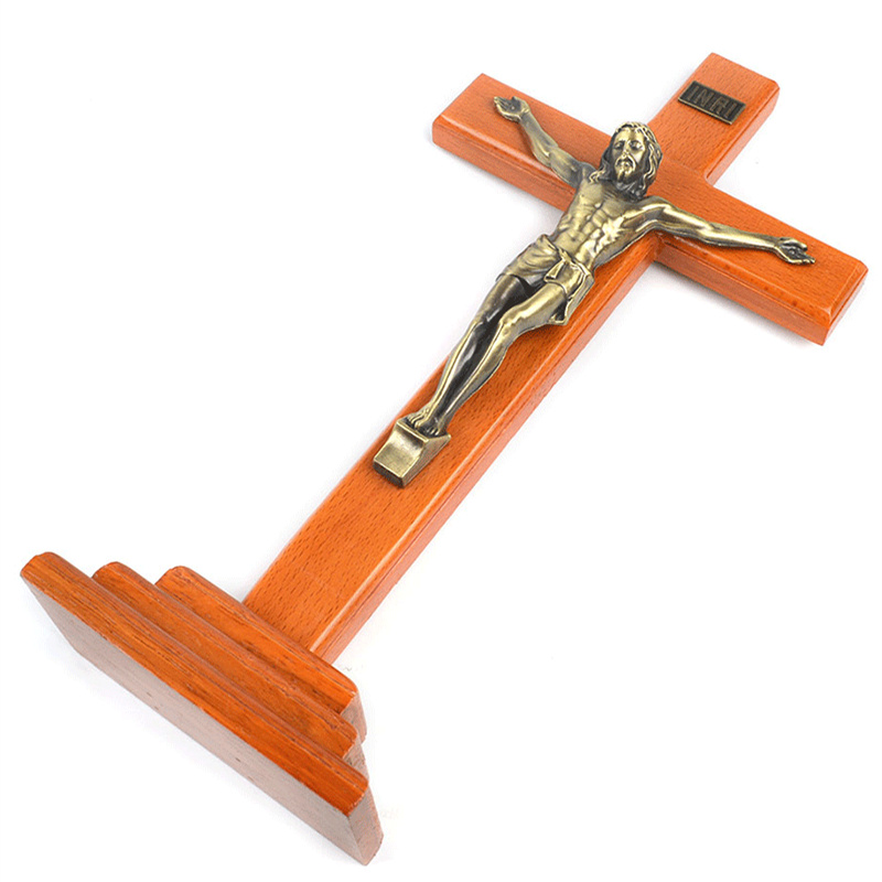 Jesus Cross Hout Christian Decoratie Beeldjes Jezus Decor Katholieke Cross Hand Kerk Religieuze