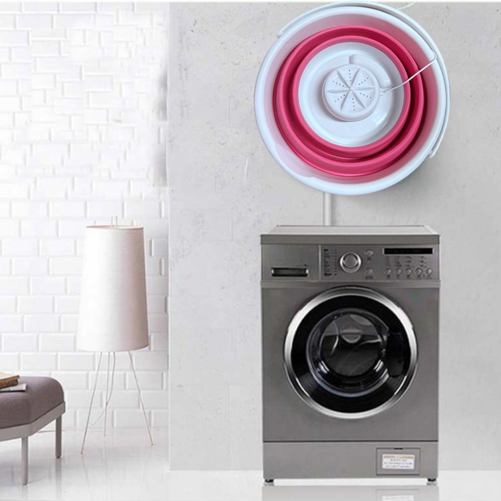 Lave linge pliant ultrasons Turbo Mini lave linge Mini chaussettes et culottes nettoyage artefact