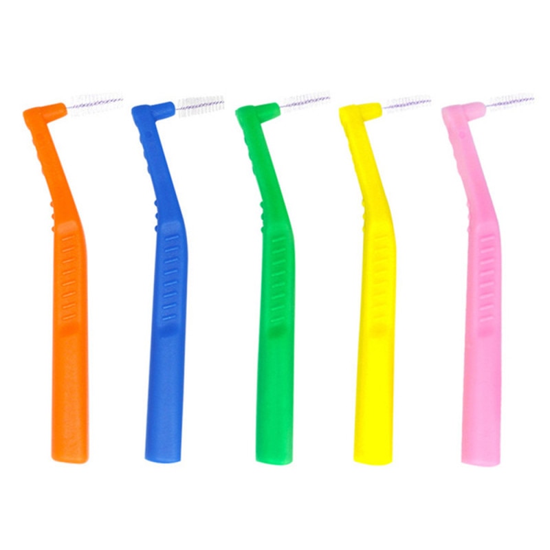20 Stks/doos L Vorm 0.6-1.5Mm Volwassenen Rager Push-Pull Tandenstoker Interdentale Tandenborstel Tooth Pick voor Orale Reiniging