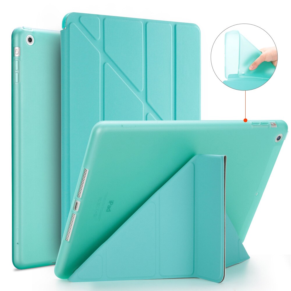 Etui do iPada powietrza, etui z klapką stań etui do iPada 5, PU skóra pełni etui do iPada A1474 A1475 A1476 smart cover dla ipad Air 1 przypadki: Blue 2