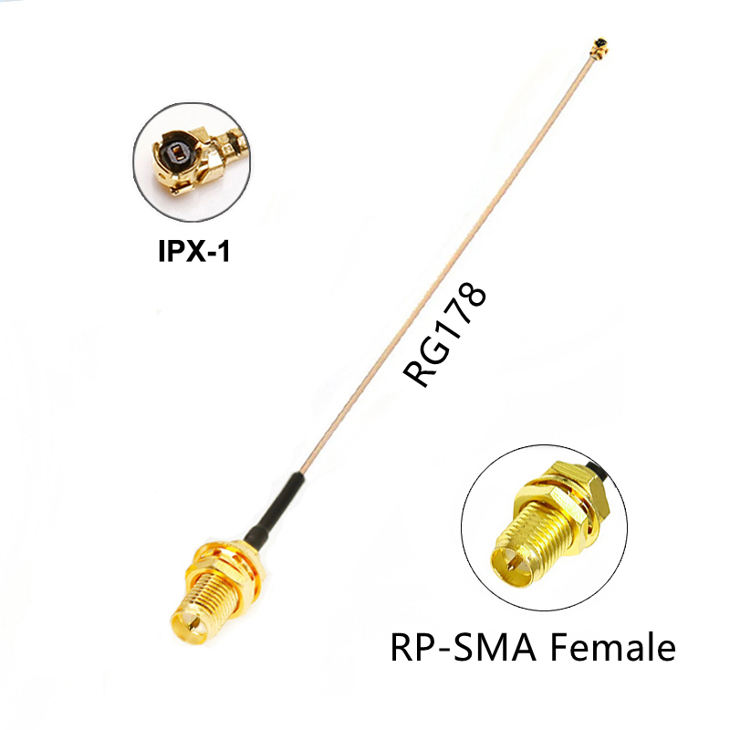 SMA a IPX-1 puente Pigtail RP SMA hembra a U.fl IPX RG178 1,13 enchufes de Cable adaptador de conectores Jack para enrutador Wifi GPS AP: Multicolor / 4P