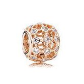 NUOVO 100% 925 Sterling Silver 1:1 Autentico Charm In Oro Rosa Margherite di Cuore-A Forma di Coniglio In Rilievo Clip di Sicurezza Della Catena di Sicurezza: Oro