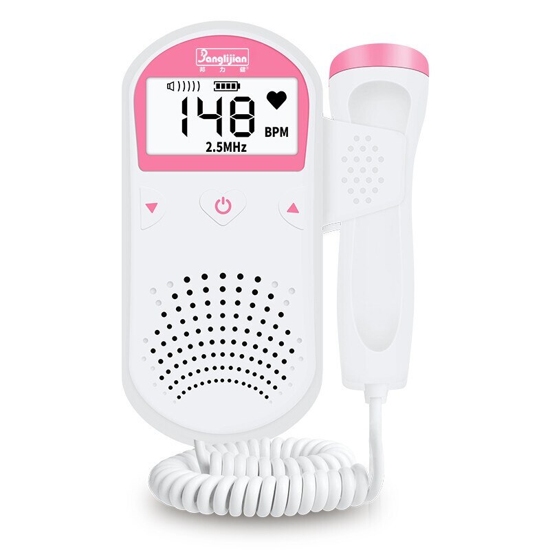 Bærbar hjemme graviditet baby hjerteslag detektor monitor til gravide kvinder 2.5m lcd display uden stråling føtal doppler