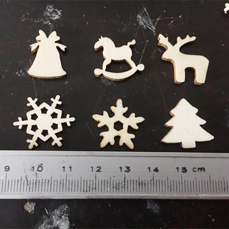 100 kpl puisia koristeita mini jouluteema luonnonpuuviipaleet koristeelliset puiset leikkausviipaleet tee itse askartelu joulukoristeet