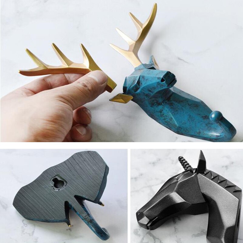 Dierenhaak huisdecoratie opberghanger hars opbergrek organizer wandhaken kunstdecoratie badkameraccessoires
