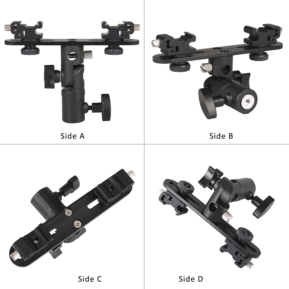 2 supports de caméra Flash, support de parapluie pour Canon, Nikon, Sony Speedlite, moniteur, Microphone, caméscope